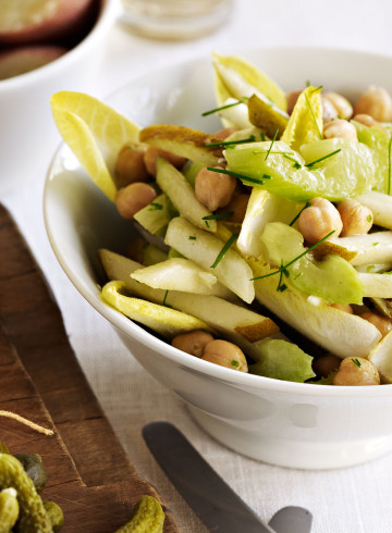 Watercress And Witlof Salad With Fresh Pear And Honeyed Walnuts Dish