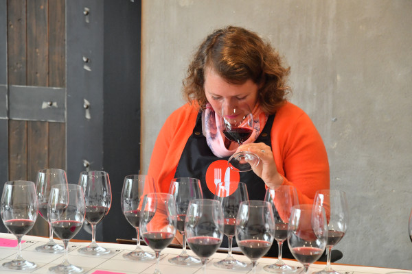Judge smelling wine during Gilmours competition