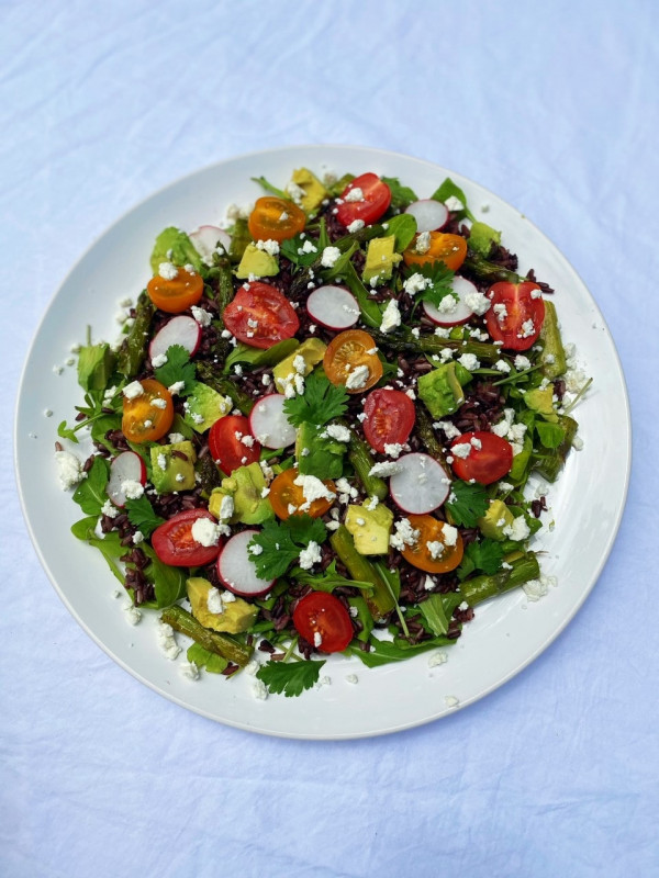 Summer Jasberry, Feta, Asparagus Salad