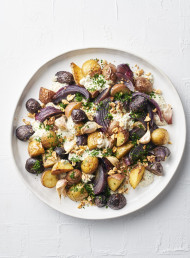 Warm Roasted Potato Salad with Parmesan, Walnut and Garlic Mayo