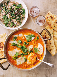 Yellow Curry Braised Fish with Chickpeas