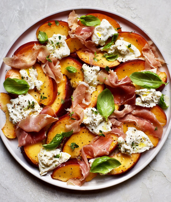 Peach, Burrata and Prosciutto Salad