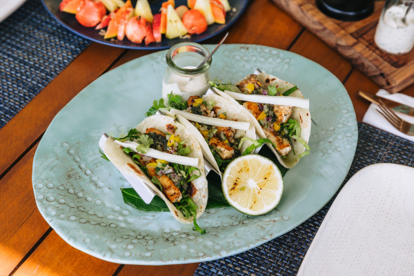Irresistibly fresh tacos at Malamala Beach Club.