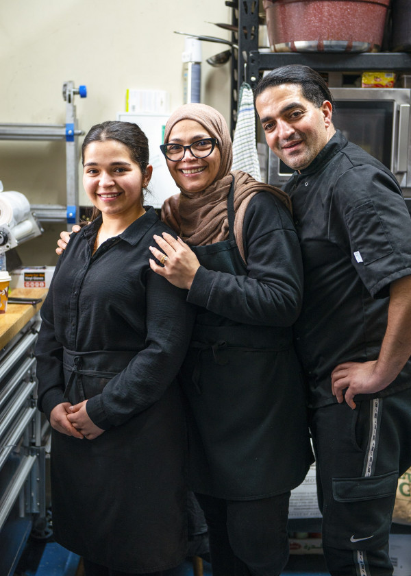 Petra Shawarma’s Bara Bani Khalid with her parents Dalal Omar and Mahmoud Bani Khalid.