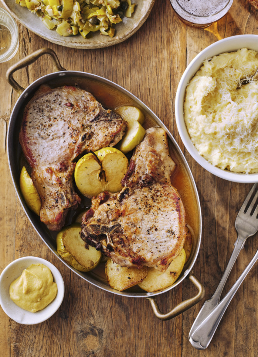 Pork Loin Chops with Apples and Cider