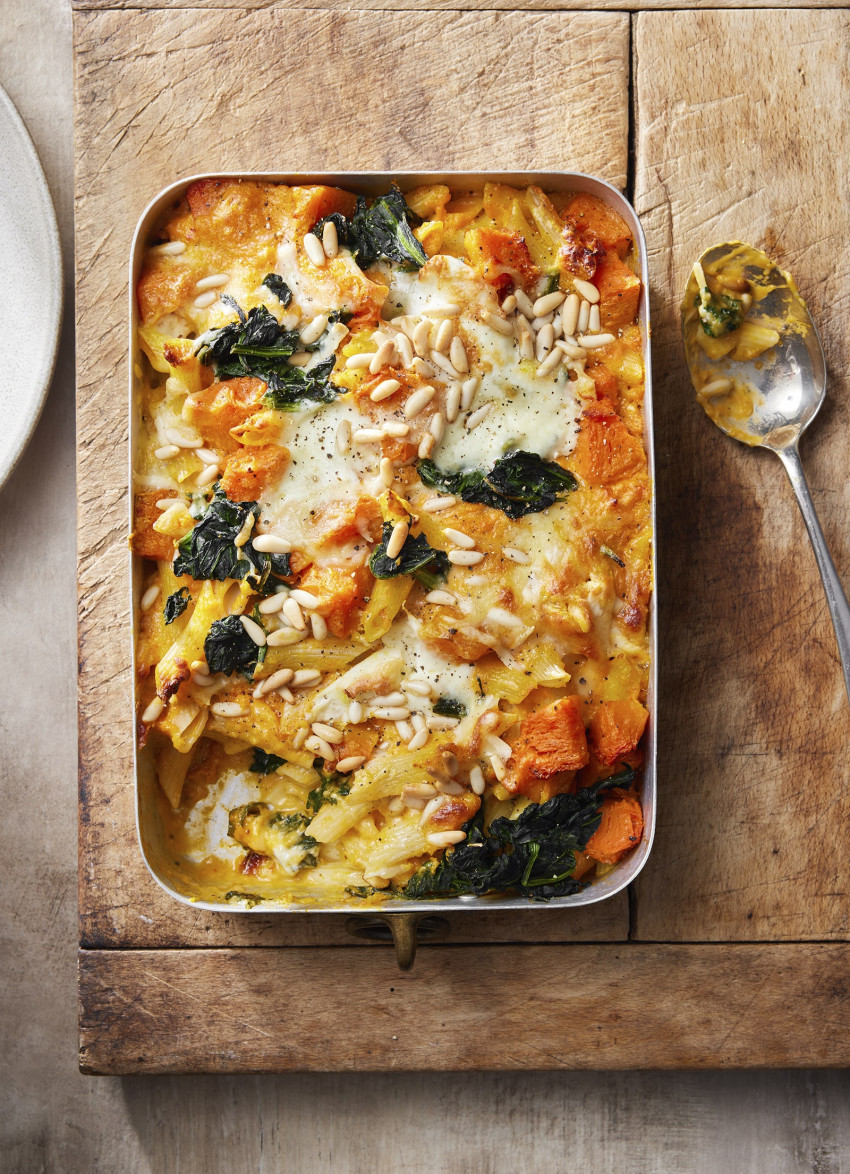 Three-cheese and Pumpkin Baked Pasta