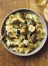 Broccoli and Orecchiette Salad with Creamy Basil and Parmesan Dressing