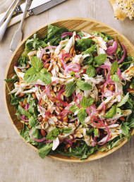 Chicken, Date and White Bean Salad with Lemon, Dill and Tahini Dressing