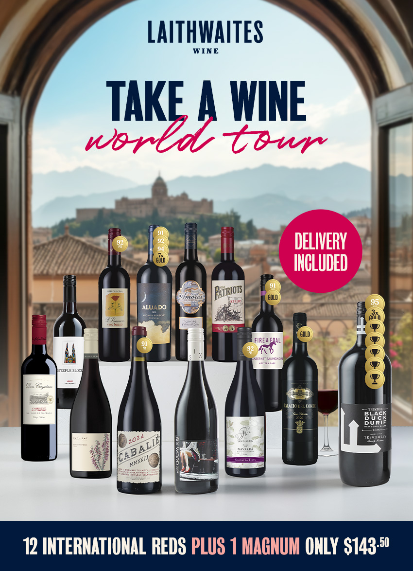 The perfect pairing: 12 international reds + magnum for $143.50