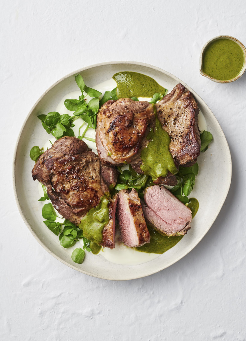 Barbecued Butterflied Leg of Lamb with Herb and Parmesan Dressing