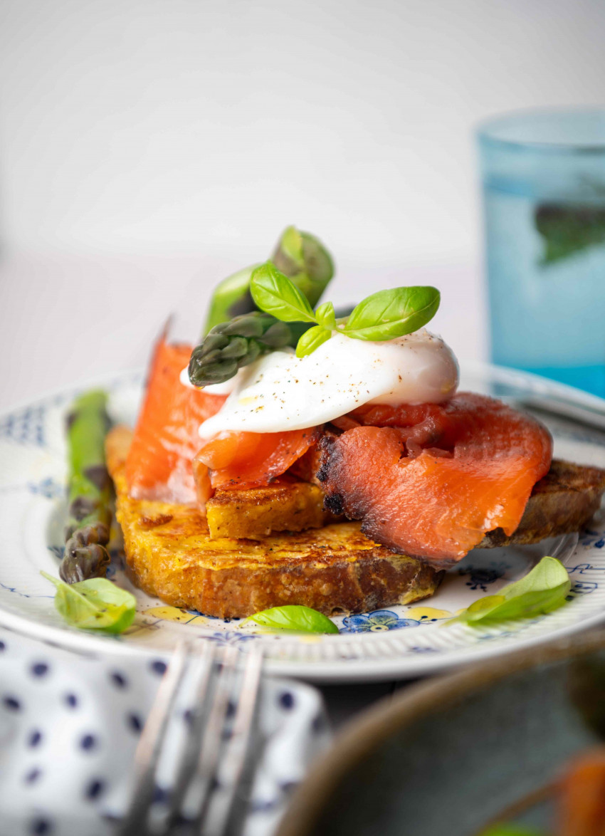 Blackcurrant Smoked Salmon French Toast