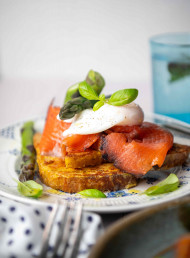 Blackcurrant Smoked Salmon French Toast