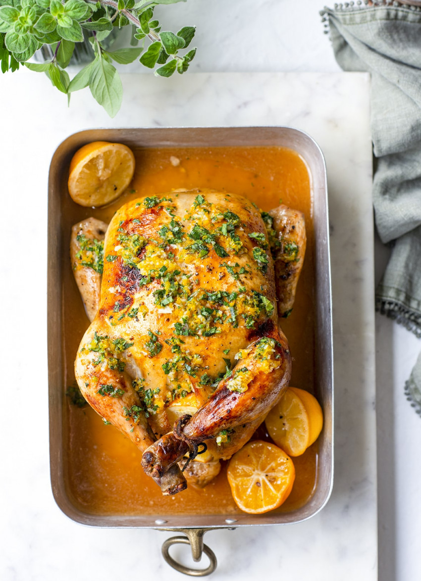 Greek Roast Chicken with Feta and Oregano