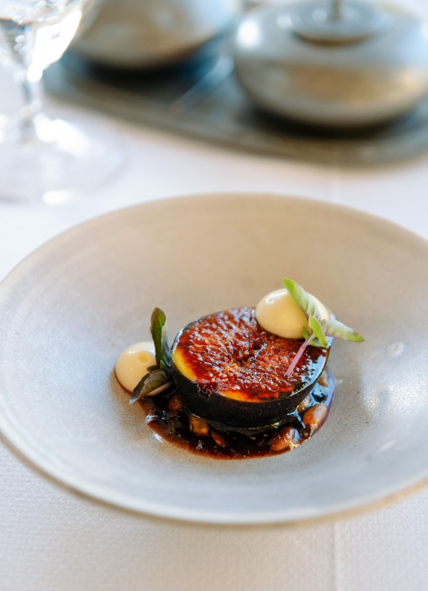 An exquisite fig dish prepared by chef James Honoré.