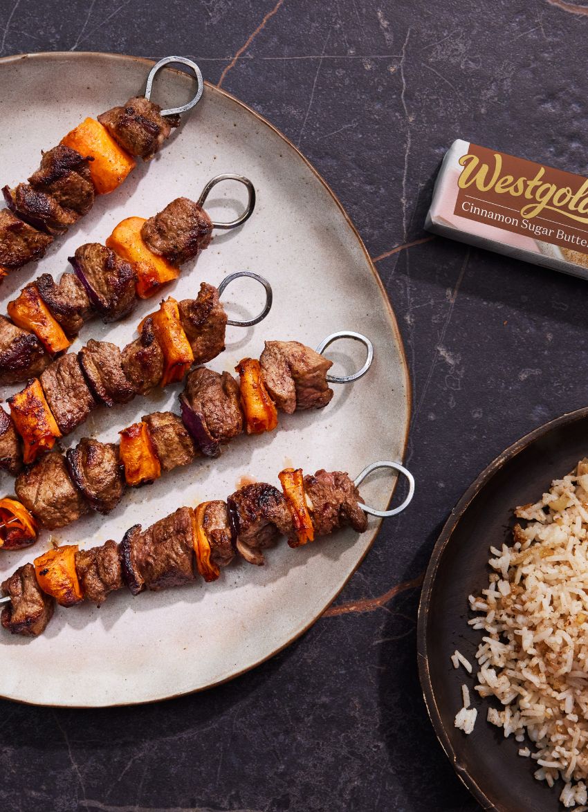 Lamb Kebabs with Spiced Rice