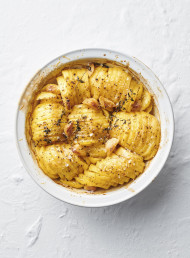Hasselback Potatoes with Thyme, Garlic and Parmesan