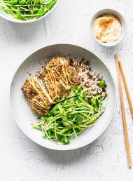 Seeded Crunchy Chicken with Japanese Slaw