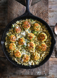 Chicken, Zucchini and Lemon Meatballs with Herb Orzo 