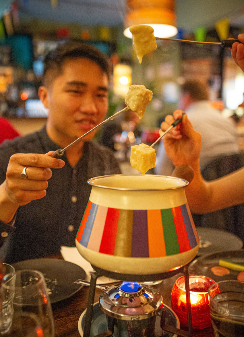 Fondue at Wellington on a plate