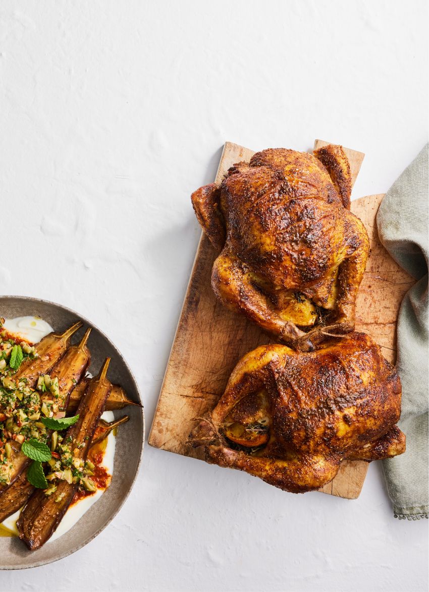 Aromatic Spice-roasted Chickens