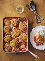 Apple and Rhubarb Cobbler
