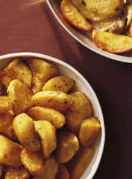 Crispy Roasted Potatoes with Hot Rosemary Honey