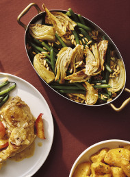 Roasted Fennel and Green Beans with Lemon Oil