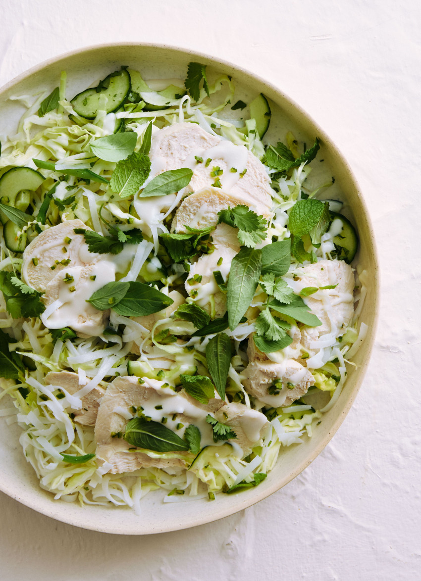 Coconut and Lemongrass Poached Chicken Salad (GF)
