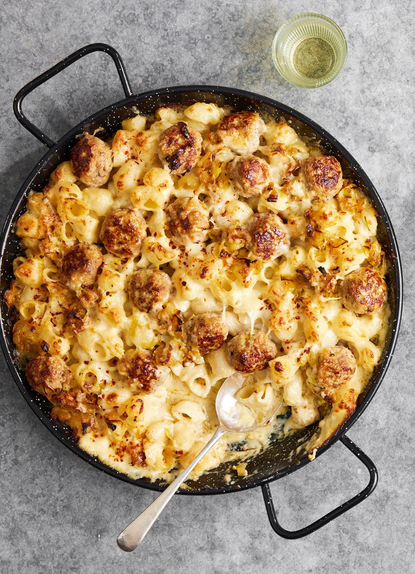 Three-cheese Mac’n’Pork Meatballs