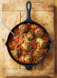 Baked, Stuffed Meatballs and Pasta 