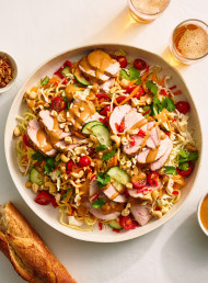 Pork and Noodle Salad with Creamy Cashew Nut and Lime Dressing