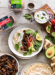 Mushroom Shawarma with Mint Yoghurt Sauce