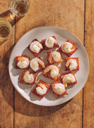 Crispy Sushi Rice Cakes with Prawns and Wasabi Mayo