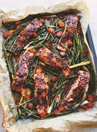 Puttanesca-style salmon bake