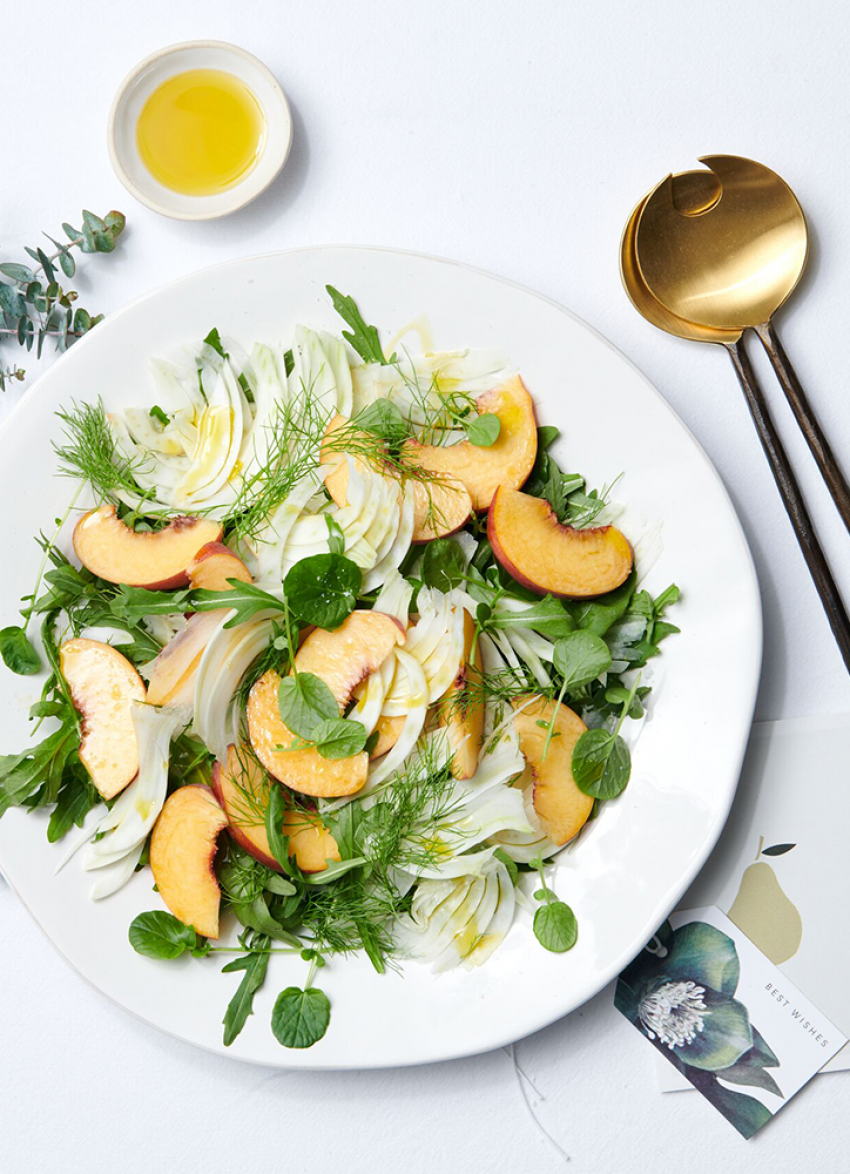 Fresh Peach and Shaved Fennel Salad
