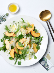 Fresh Peach and Shaved Fennel Salad