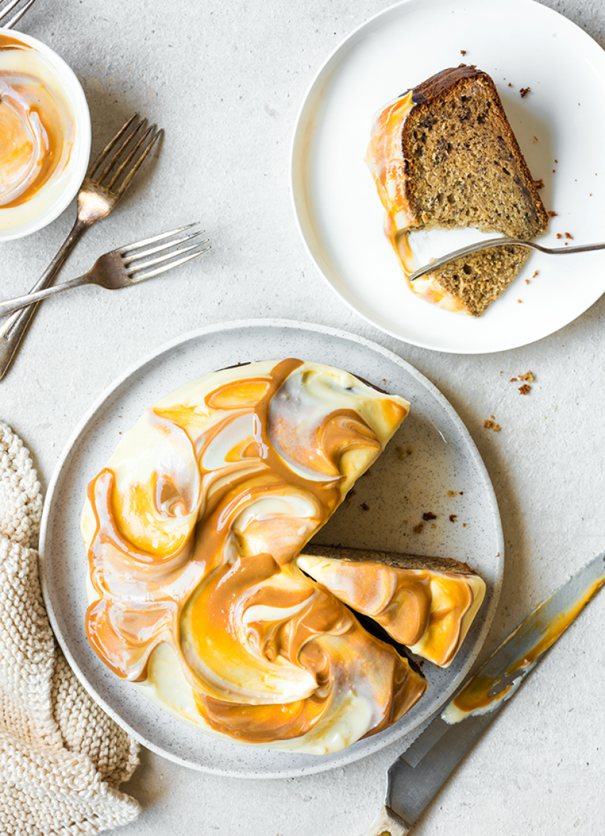 Banana, Cream Cheese and Dulce De Leche Cake