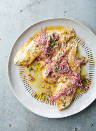 Grilled Fish with Caper and Red Onion Dressing
