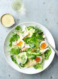 Smoked Fish Salad with Soft Eggs and Pickled Fennel