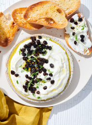 Whipped Goat’s Cheese Dip with Pickled Currants