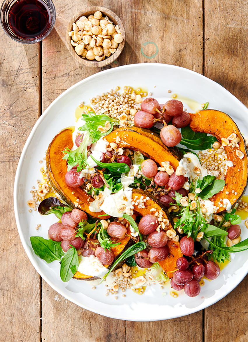 Roasted Pumpkin, Buckwheat and Herb Salad