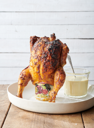 Beer Can Chicken with White Barbecue Sauce