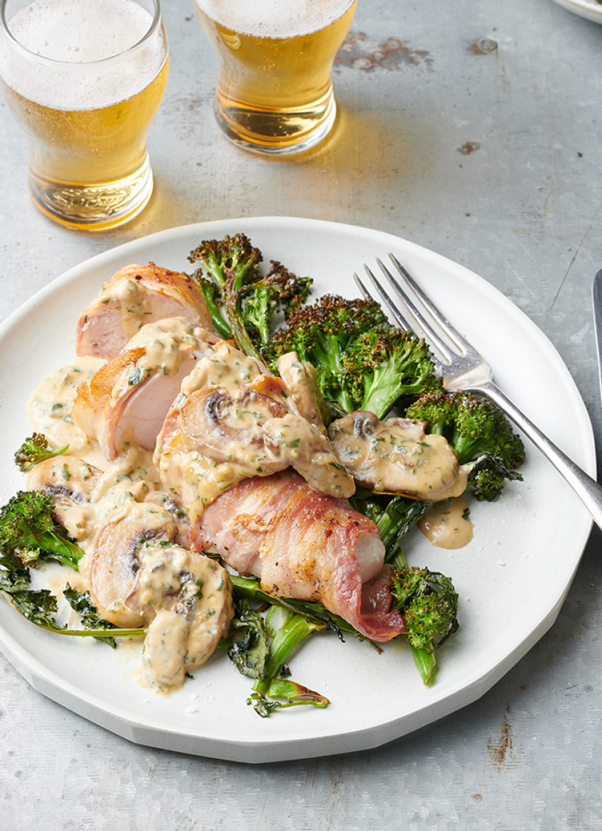 Chicken and Broccolini with Miso Mushrooms