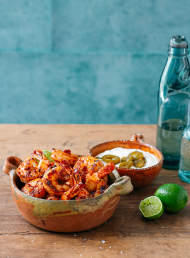 Chipotle Prawns with Lime and Jalapeno Mayo