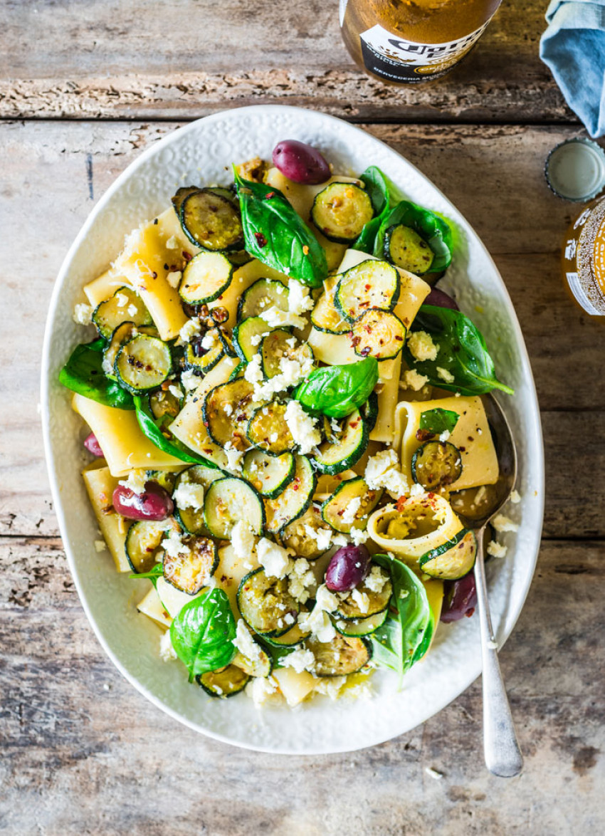 Warm Zucchini Pasta Salad