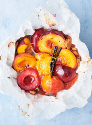 Boozy Barbecued Stone Fruit Parcels