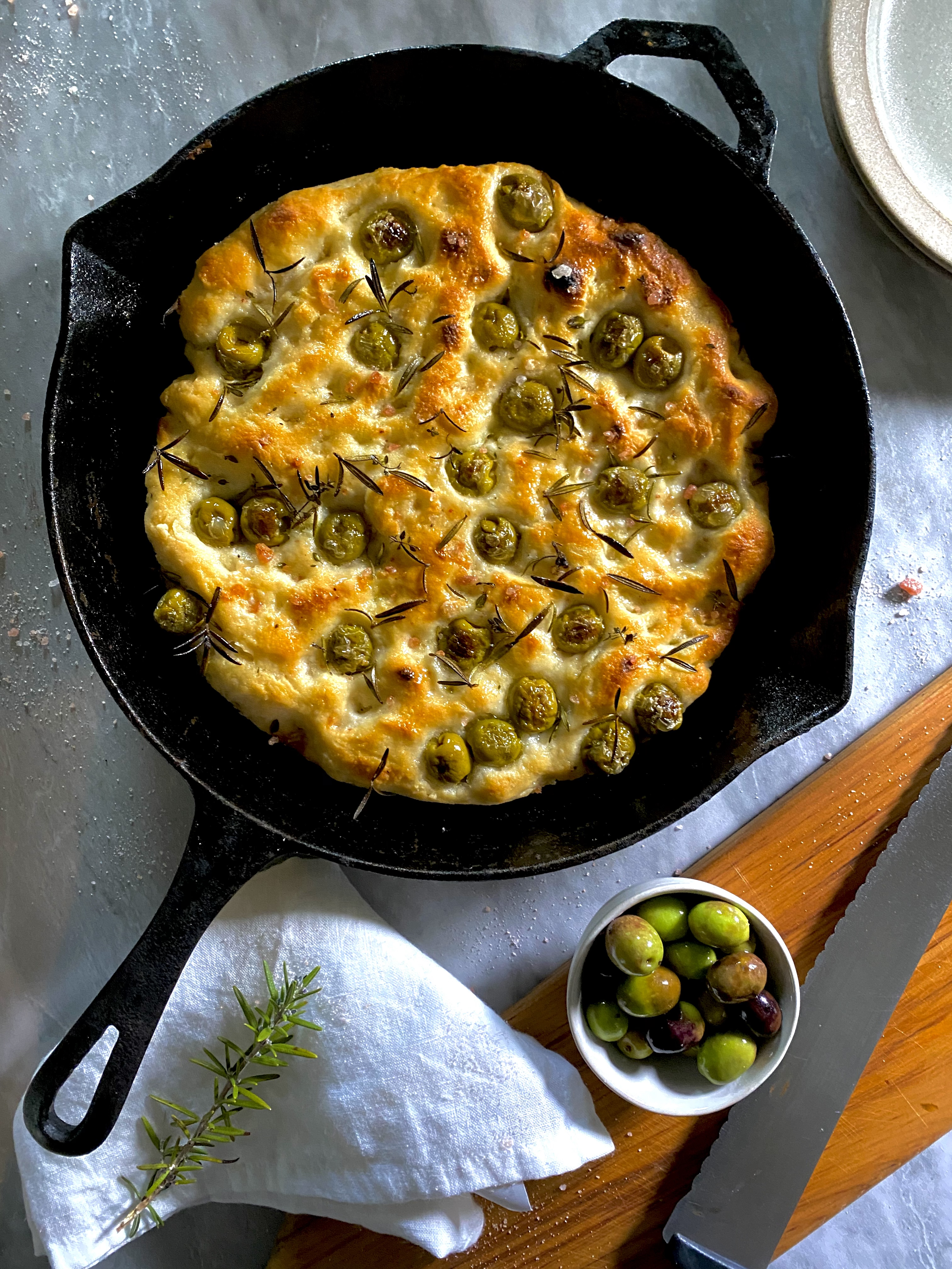 focaccia made in ironclad pan