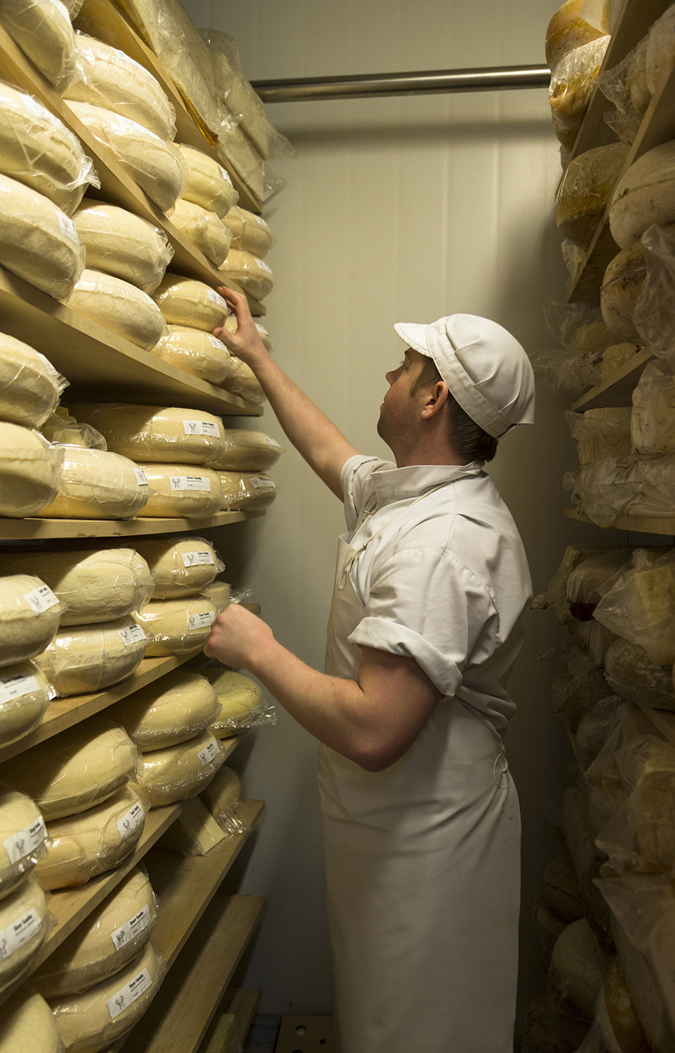 Geraldine factory worker storing cheese to be aged