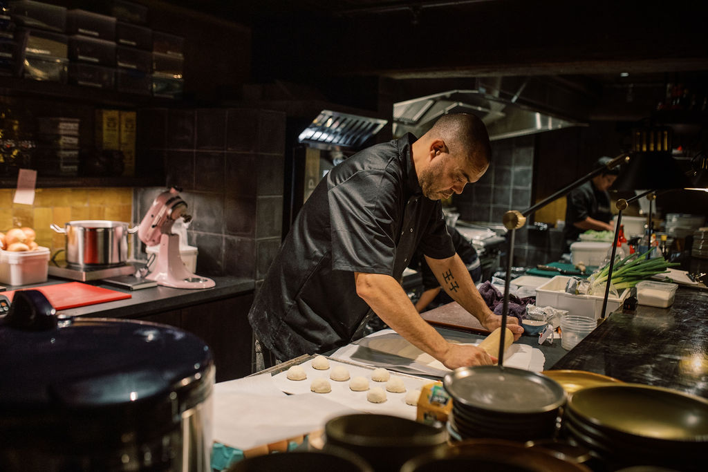 inside the kitchen at Ghost street restaurant