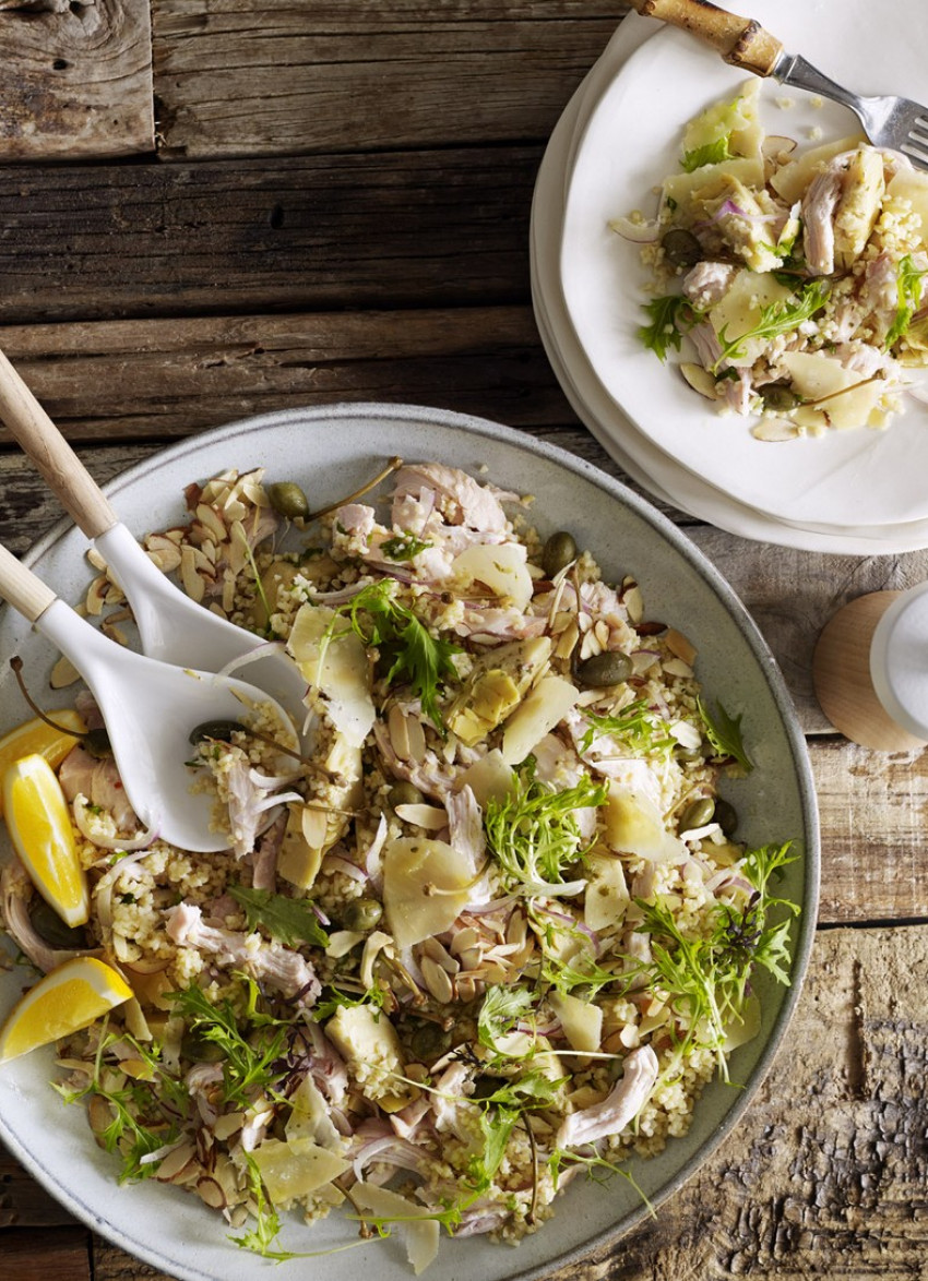 Freekeh, Smoked Chicken and Artichoke Salad